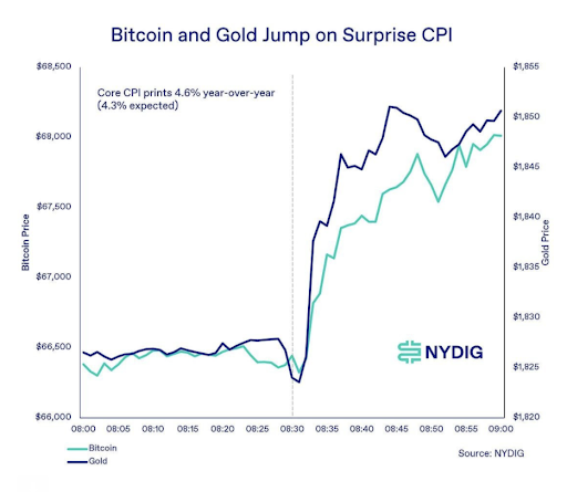 bitcoin and gold jump on surprise cpi