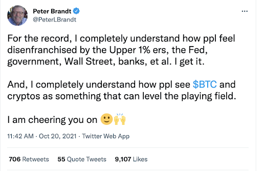 peter brandt tweet- btc cryptos