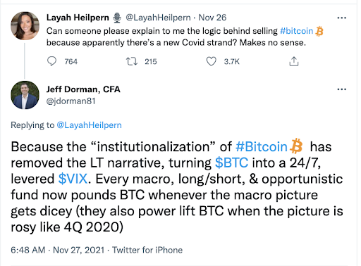 bitcoin institutionalization tweet